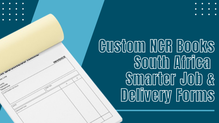 Custom NCR books South Africa – branded delivery note and job card books on desk
